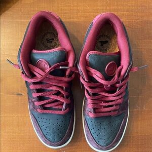 Nike SB Dunks. Dark Red and Black Sneakers